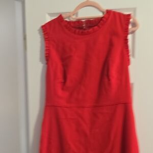 J. Crew Vibrant Red Ruffle-Trim Dress